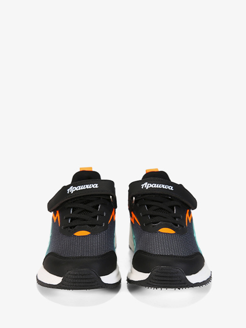 Buty sportowe #G1855P czarno-pomarańczowe Buty sportowe #G1855P czarno-pomarańczowe